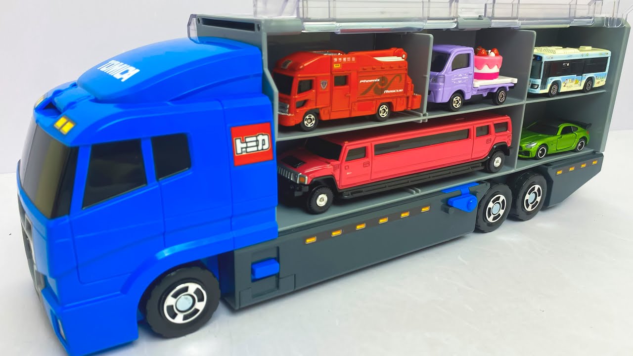 トミカ☆トミカのミニカーを開封しチェックしてコンボイへ収納するぞ☆Tomica mini Cars☆ Ambulance & Work Vehicles Convoy!