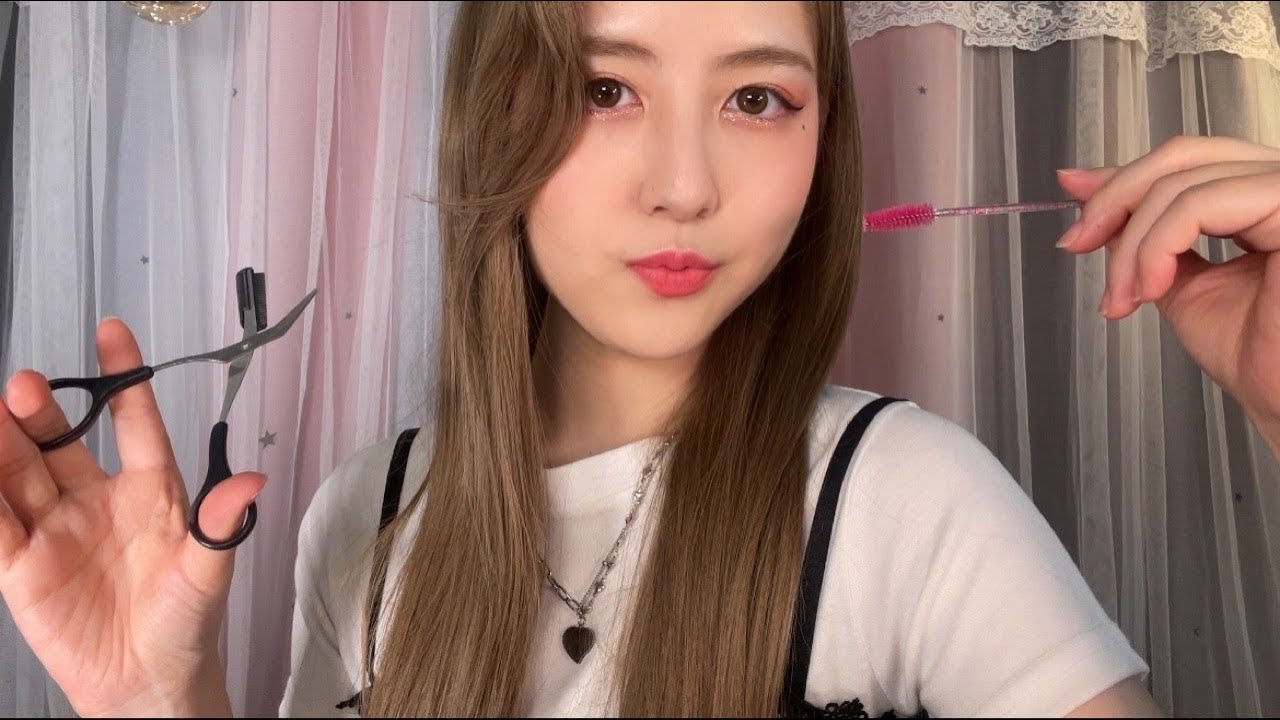 ASMR Big sis does ur eyebrow shaping for you who are tired from studying “Trust ur sister!”