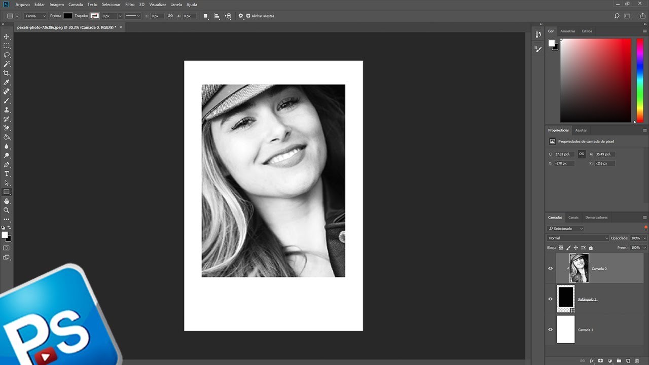 COMO FAZER MOLDURA POLAROID EM SUAS IMAGENS NO PHOTOSHOP