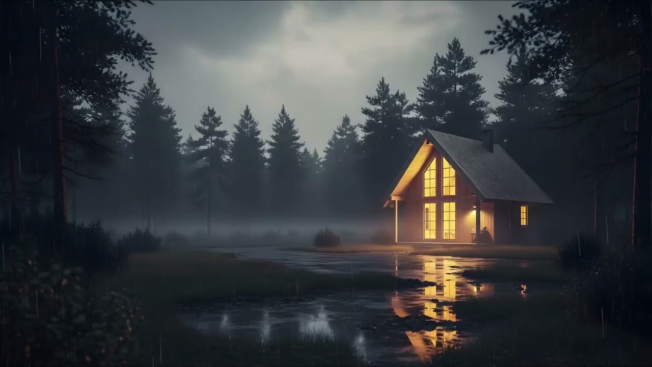 Dark Cozy Rain 🌙 10 Hours Night Sounds for Deep Sleep