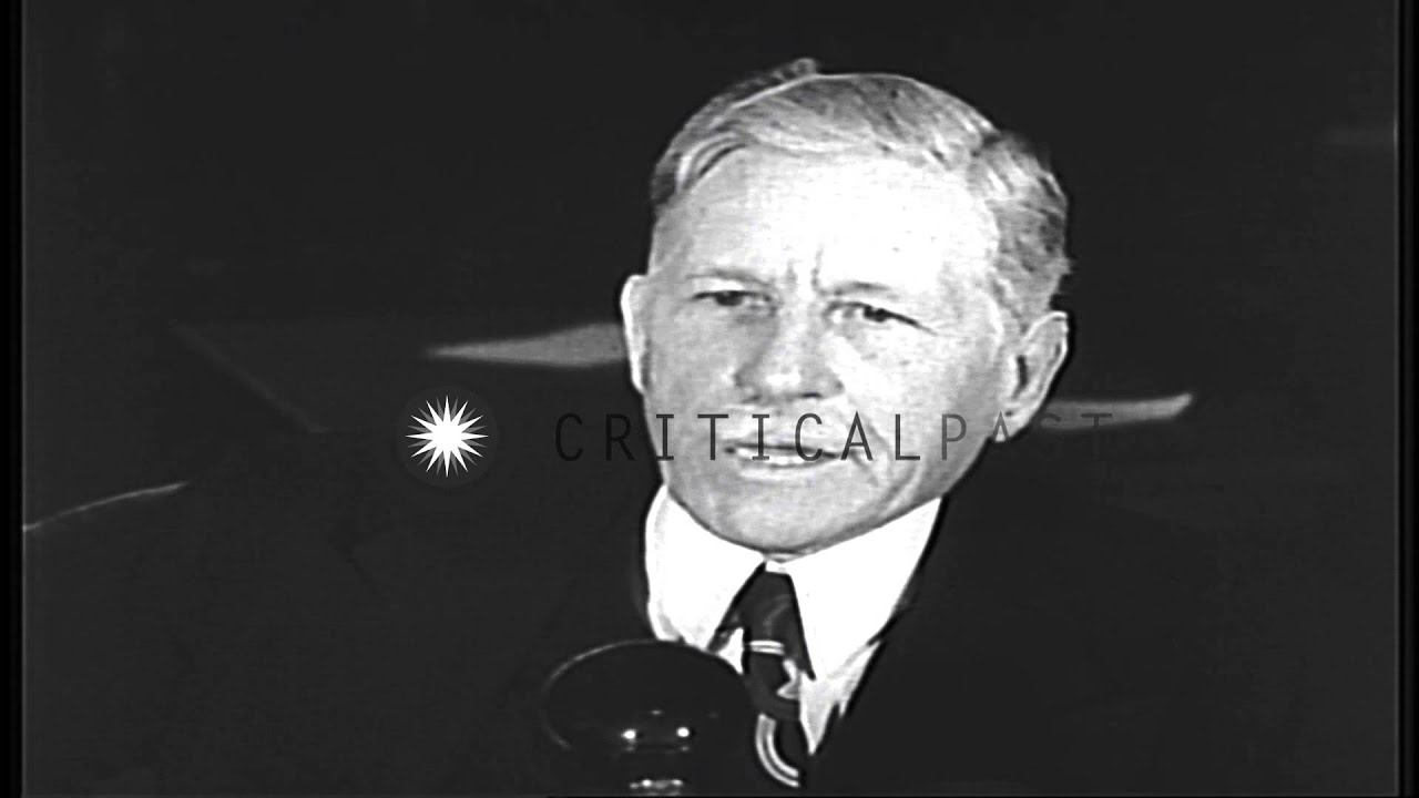 Patrick J. Hurley talks about the harmonized relations between the US and Chinadu...HD Stock Footage