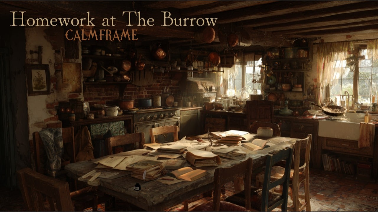 Homework at The Burrow — Cozy Weasley Home | Study & Reading