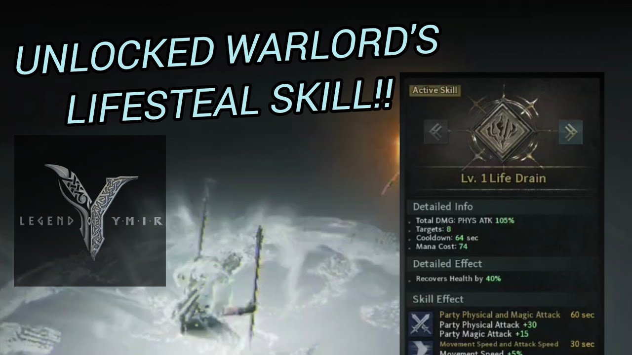LEGEND OF YMIR [ WARLORD LIFE STEAL SKILL ]