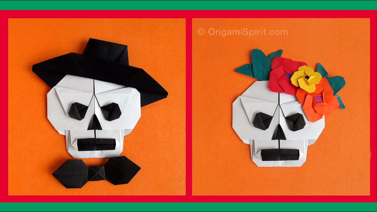 How to fold a Halloween Origami -Sugar Skull : : Calavera en origami