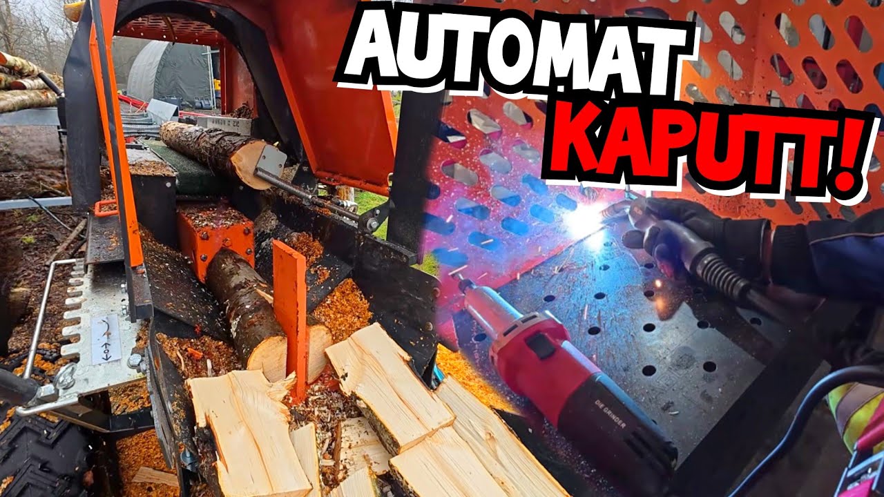 ALTERSSCHWÄCHE am Sägespaltautomat? | ERLEN-STAMMHOLZ wird klein gemacht | Mr. Moto
