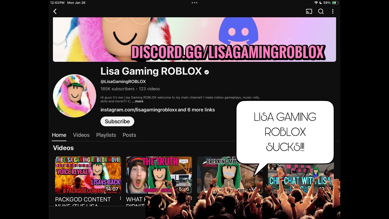 ROBLOX Ютуберша разглагольствует - S02 E08: Lisa Gaming ROBLOX