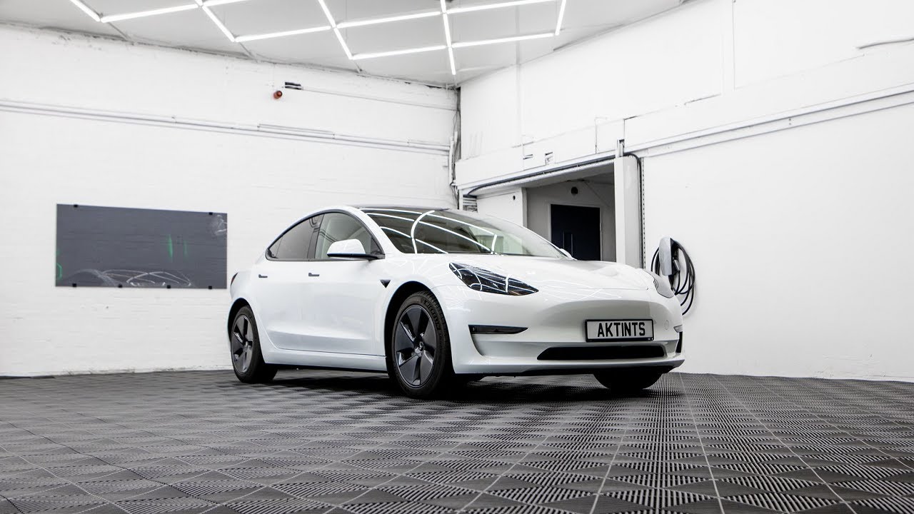 How we tint rear windows on a Tesla Model 3