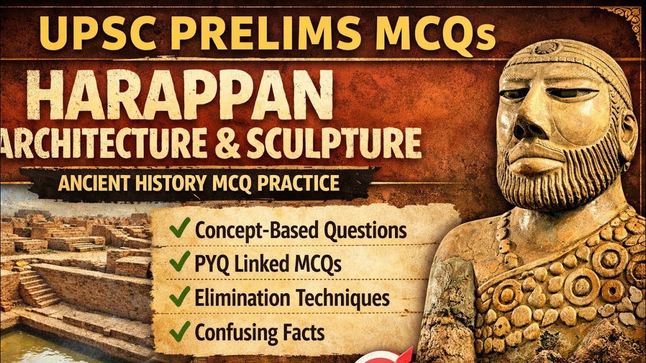UPSC Prelims MCQs | Harappan Architecture & Sculpture | Ancient History MCQ Practice