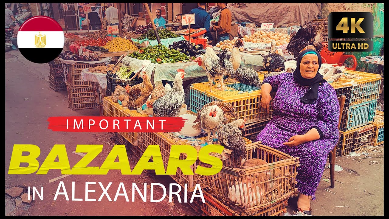 Alexandria's Markets and Bazaars 🛍️  4K HDR Walking Tour of the Shopping Districts