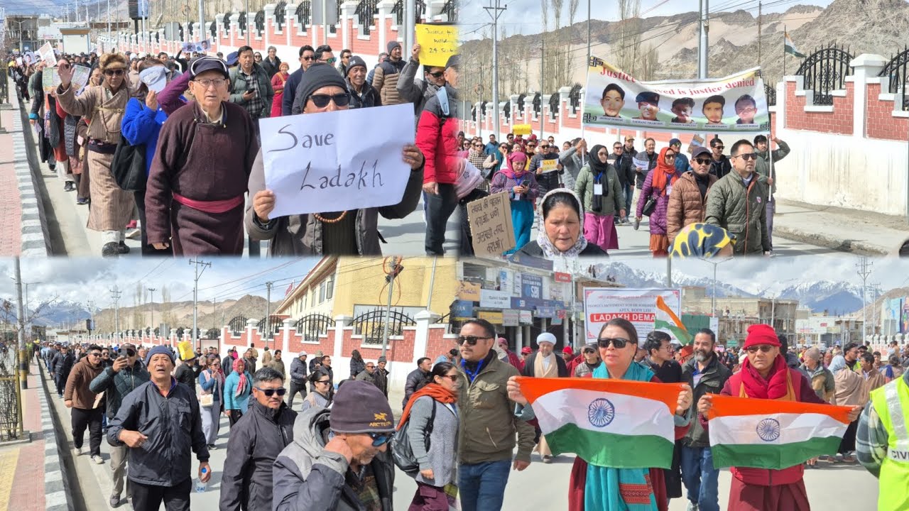 Leh Witnesses Massive Public Rally for 6th Schedule and Statehood Demand