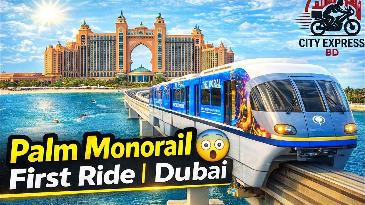 Palm Monorail First Ride in Dubai Monorail#cityexpressbd #viraldubailfe  #dubailfe #monoraildubai