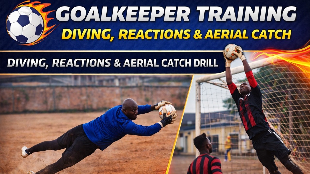 Goalkeeper Training | Diving, Reactions & Aerial Catch Drill