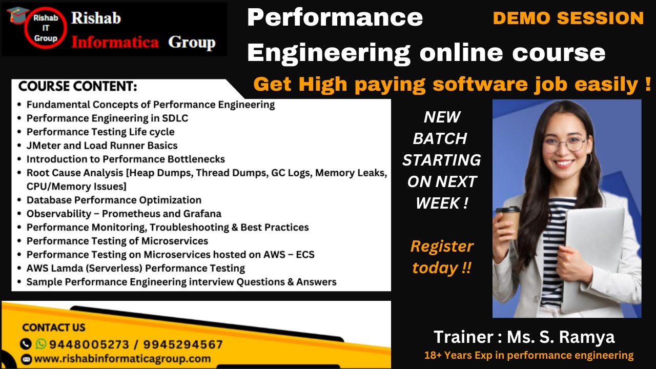 Performance Engineering Demo | Real-Time Concepts & Career Guidance | Rishab Informatica Group |