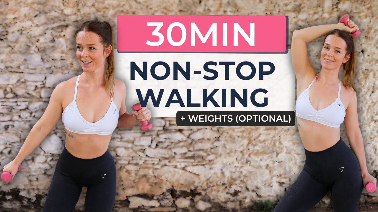 30 MIN NON STOP WALK & TONE | Walking Fat Burn HIIT + Weights | 5000 Steps in 30 Minutes, No Repeat