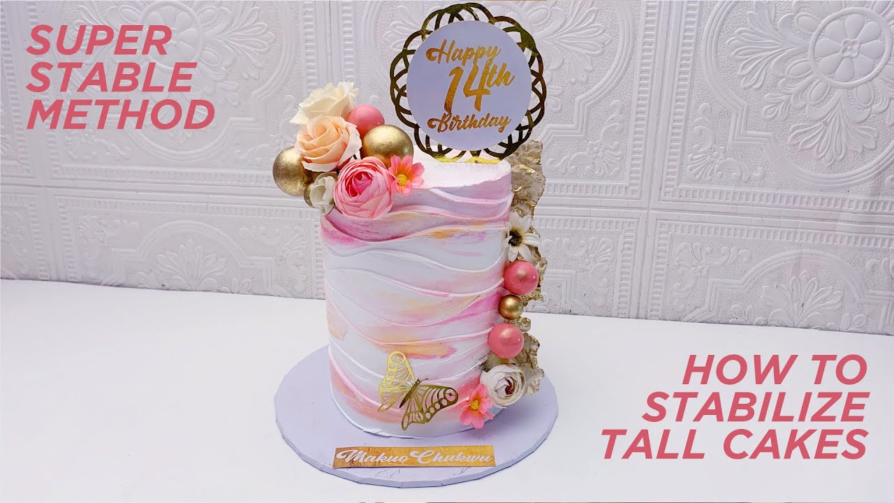 HOW TO MAKE A TALL WHIPPED CREAM CAKE + Wavy Cake Design.