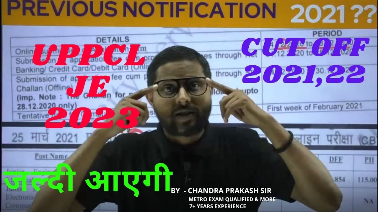 UPPCL JE VACANCY UPDATE 2023 I CUT OFF 2021 & 2022 I  PREVIOUS NOTIFICATION ANALYSIS I  CP_SIR