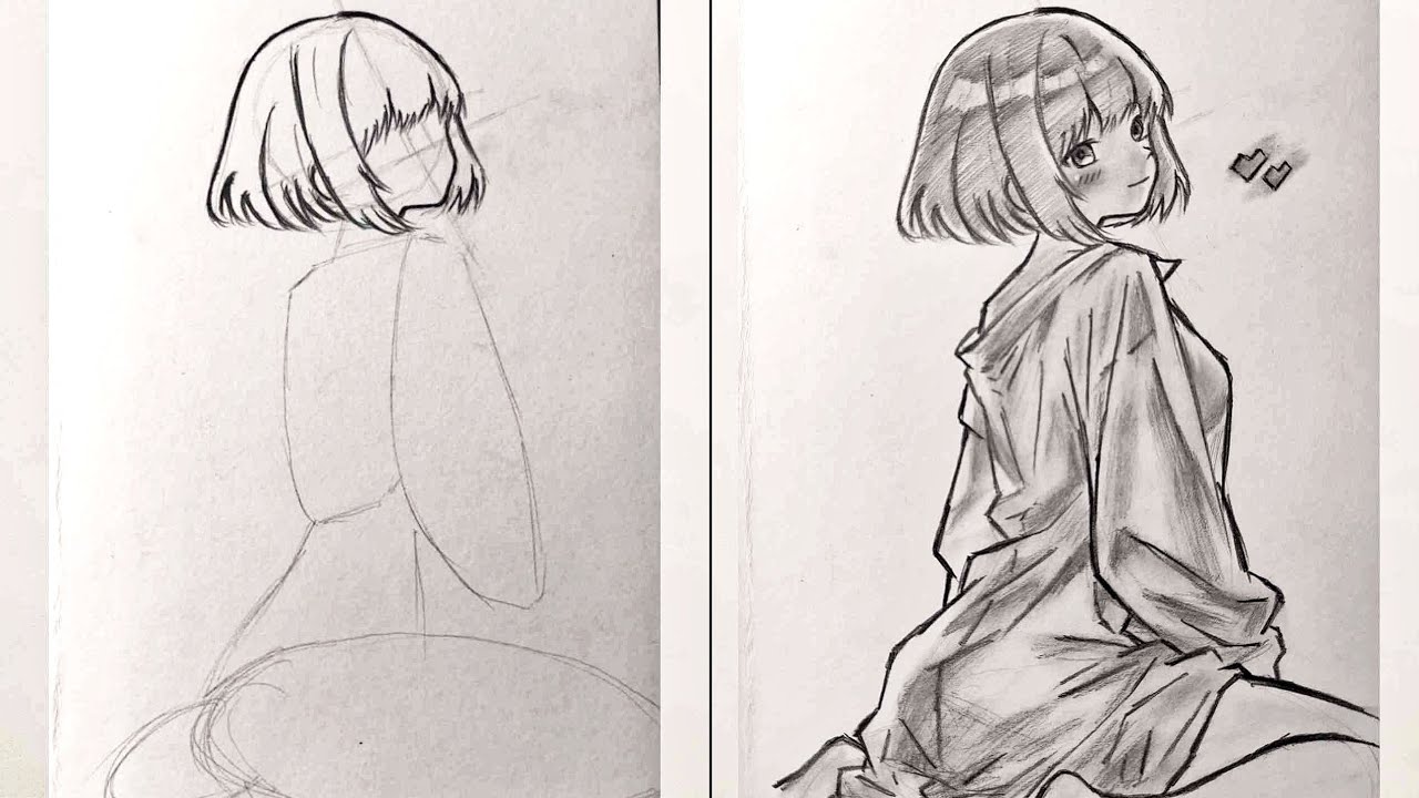 How to draw anime girl cute | easy drawing for beginners