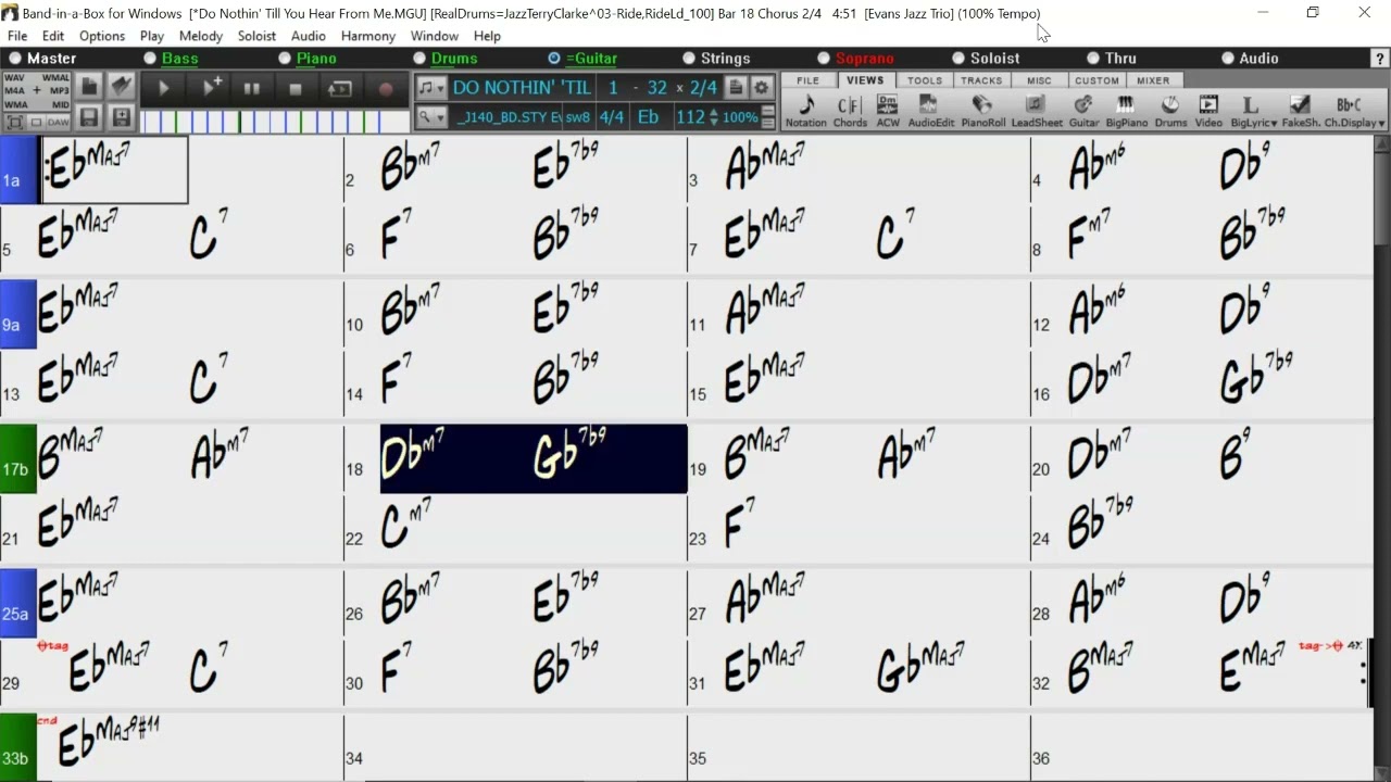 BACKING TRACK - DO NOTHING 'TILL YOU HEAR FROM ME (Eb) 112 BPM SWING