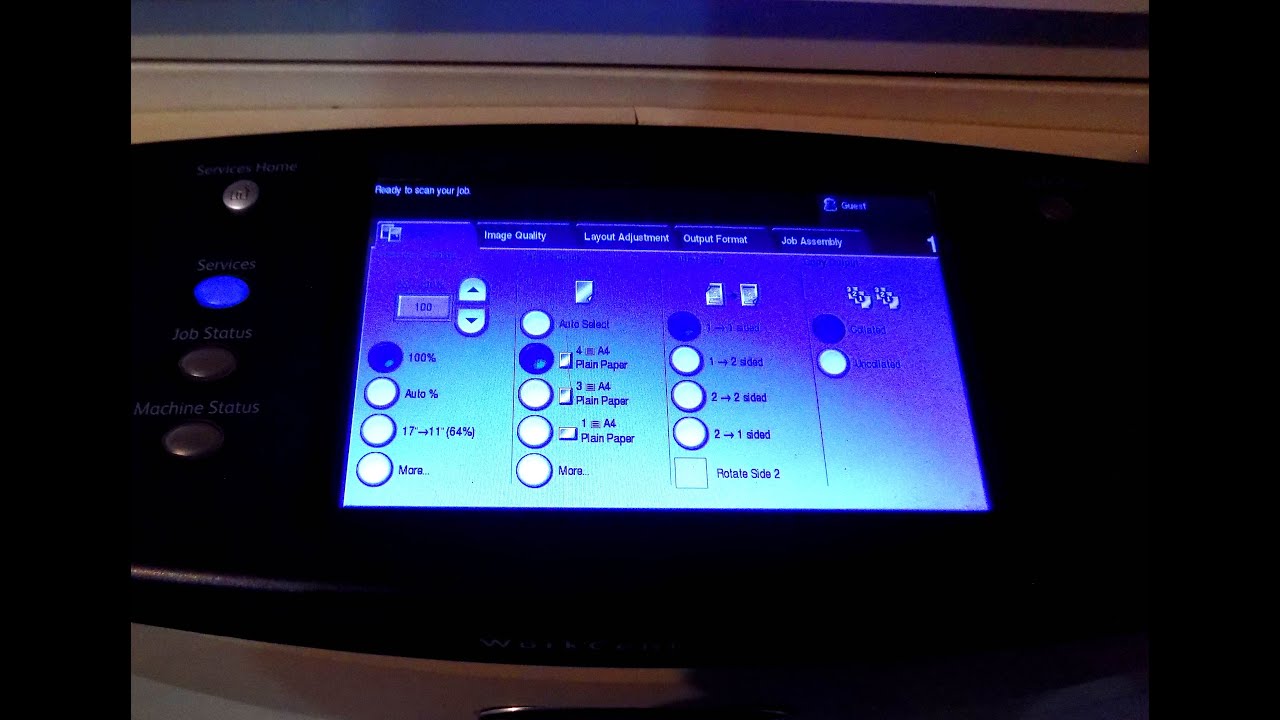 paper size adjustment xerox 5755 photocopier machine