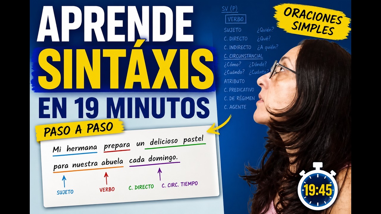 Cómo se hace la [SINTAXIS de una oración SIMPLE] 🧿▶ Para aprender RÁPIDO