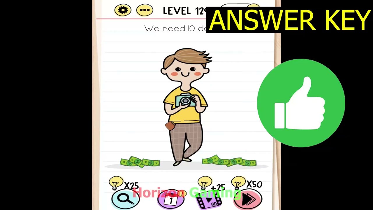 Brain Test Tricky Puzzles LEVEL 129 We need 10 dollars - Gameplay Walkthrough Android IOS
