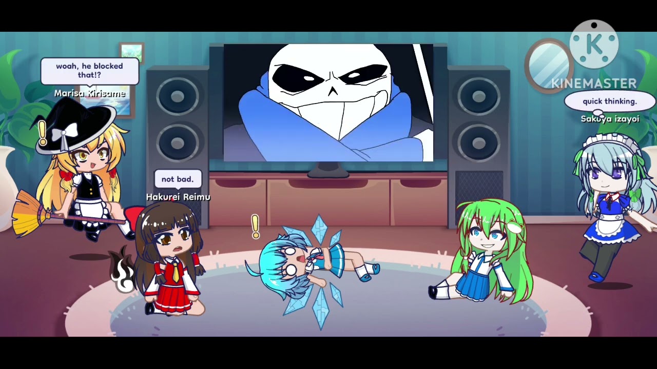 Touhou Project Reacts | Sans vs Jevil animation 