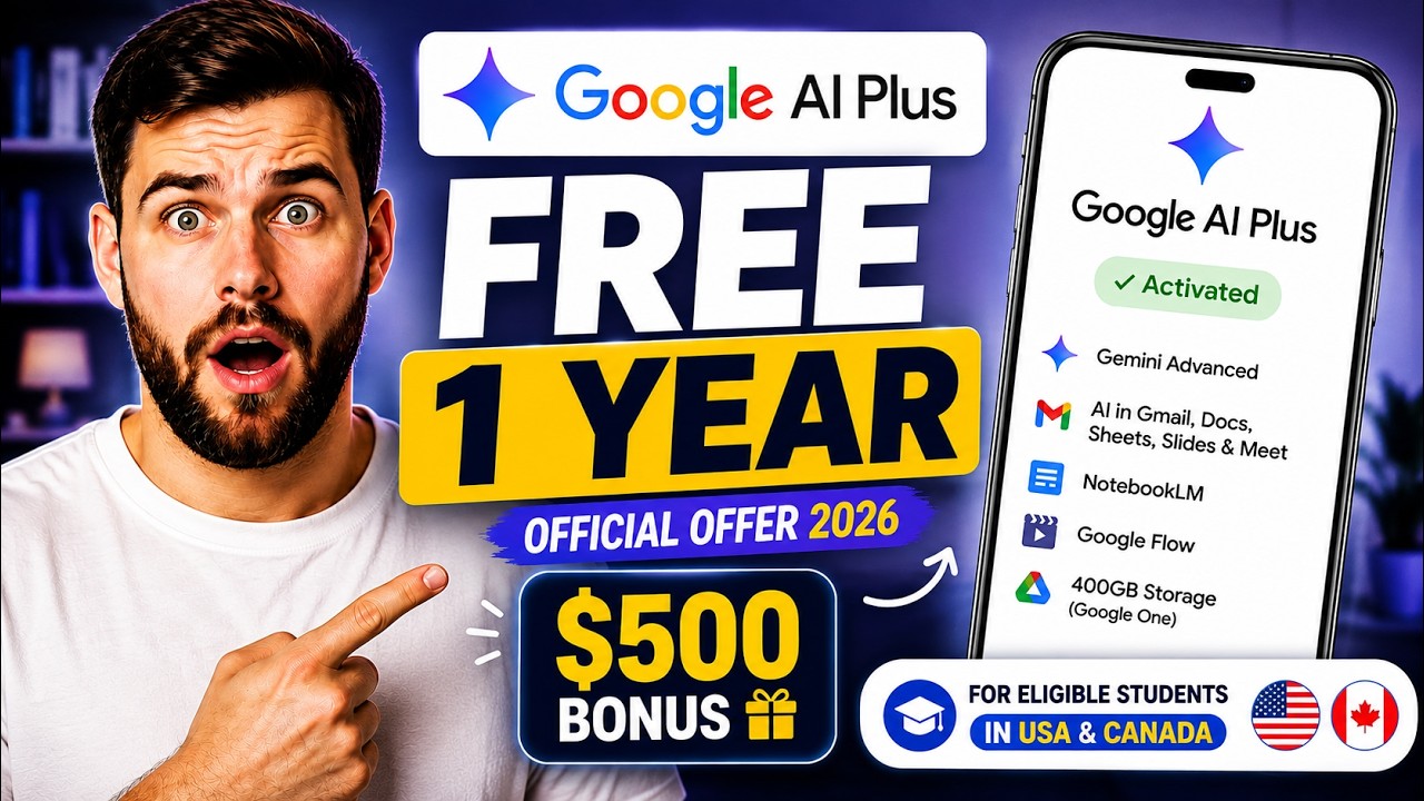 Google AI Plus БЕСПЛАТНО на 1 год 🤯 Официальное предложение от Google (2026)