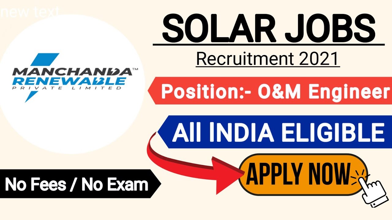Solar Plant Jobs Vacancy 2021 |ITI/Diploma/BE/B.Tech| Recruitment 2021 | Job Vacancy 2021 | Mnc Jobs