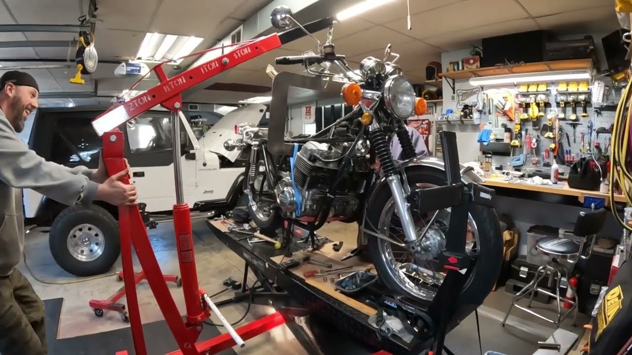 CB750 Teardown - Part 6 - Motor Removal - C-Hook Method