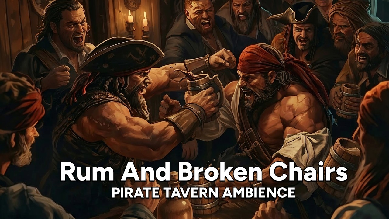 Pirate Tavern Ambience | Rum and Broken Chairs | Pirates Music | 1 Hour