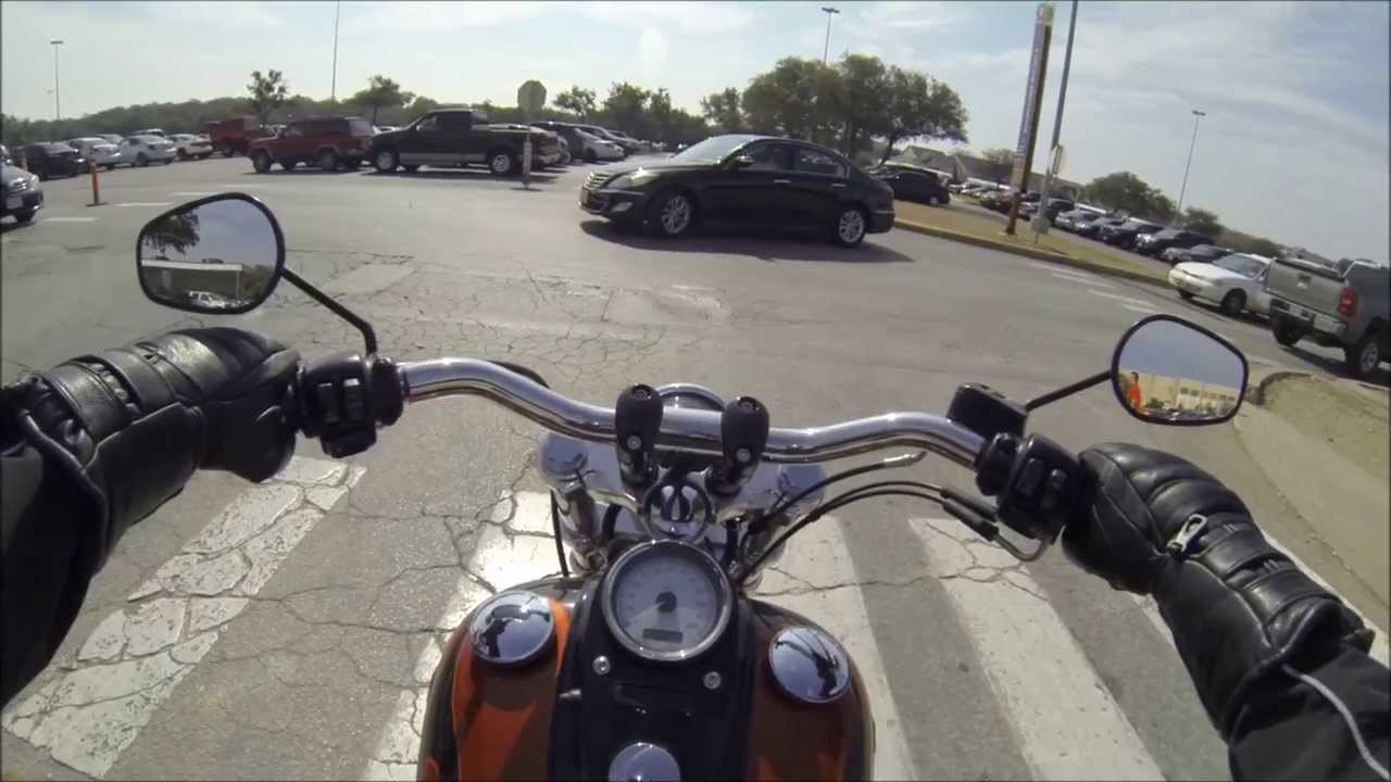 Heading to college on my wide glide and my GoPro