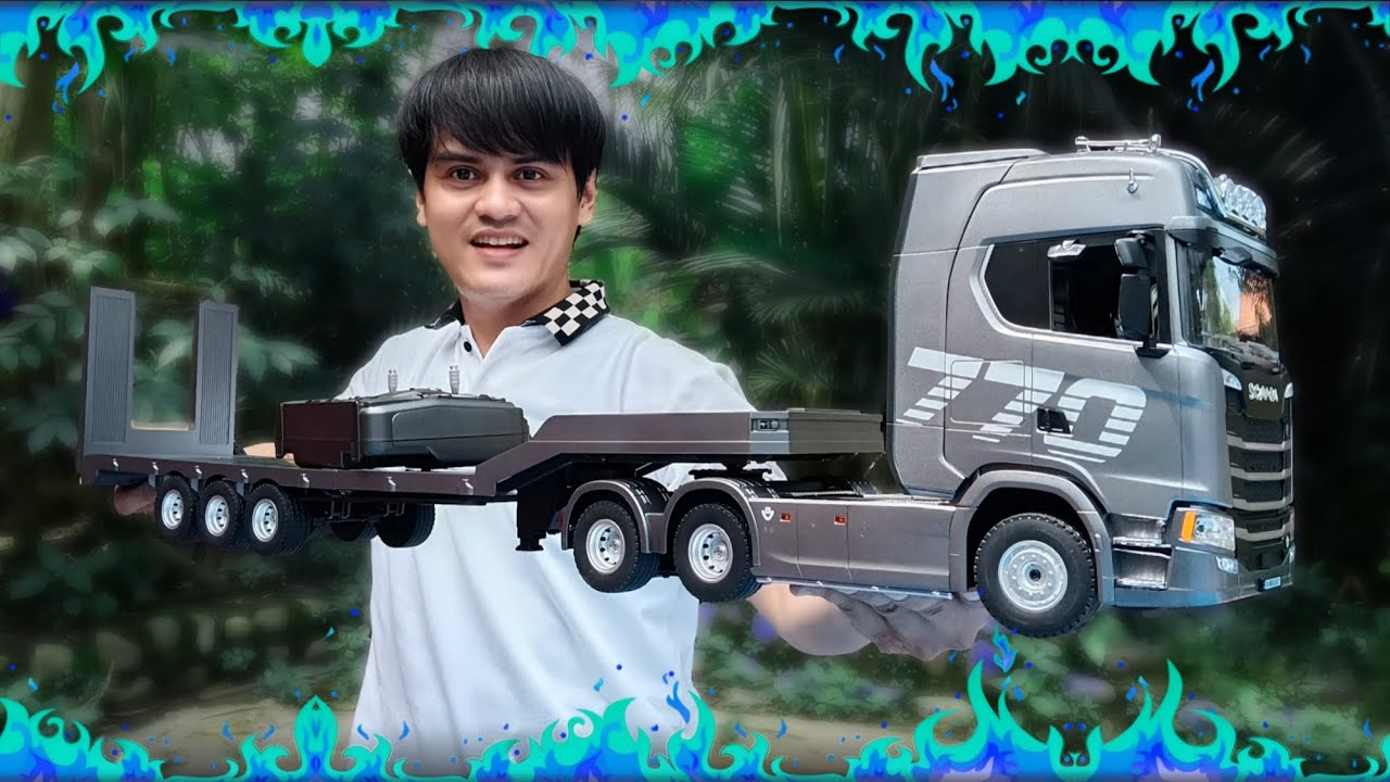Unboxing RC Truk Trailer Huina 1501 & 1502 Model Truck Scania 770 Skala 1:18