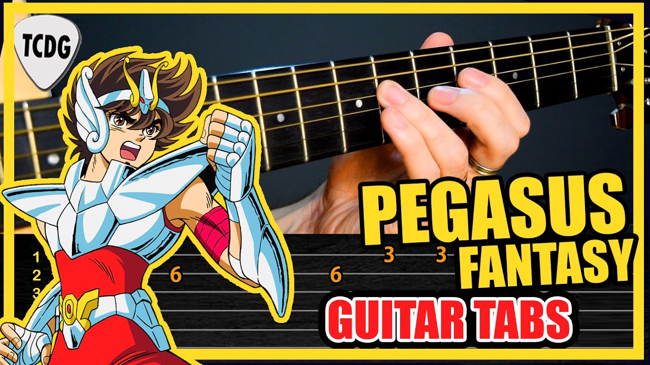 Como tocar Saint Seiya PEGASUS FANTASY en guitarra acústica (Caballeros del Zodíaco) | TAB Tutorial