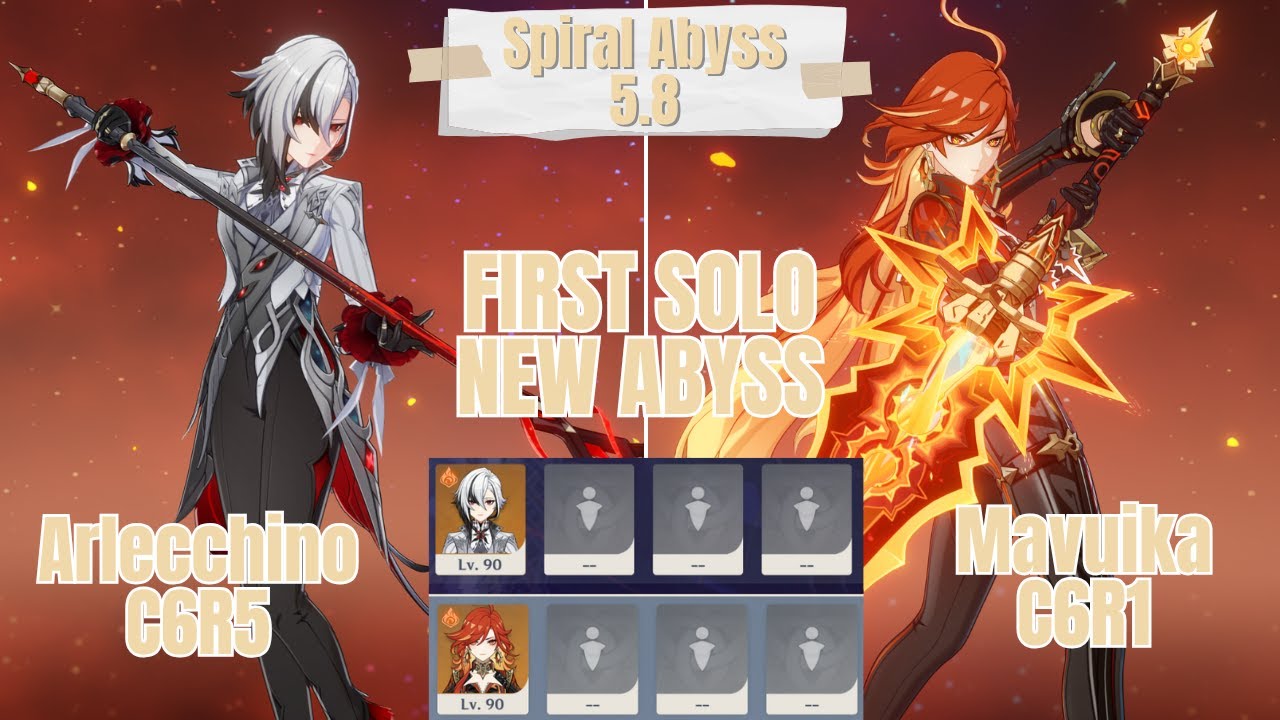 New Abyss C6R5 Arlecchino & C6R1 Mavuika Solo 5.8