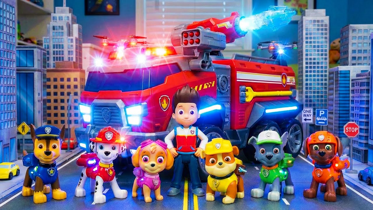 PAW Patrol Fire Truck Rescues! Futuristic Fire Truck Toys Unboxing - PAW Patrol | Toys Pretend Play