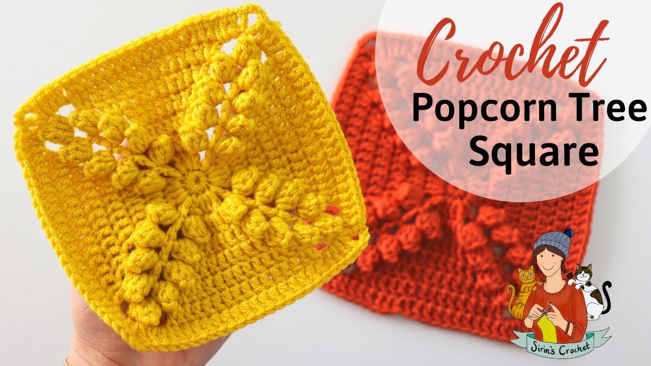 Crochet Popcorn Tree Square / Beginner Friendly Tutorial