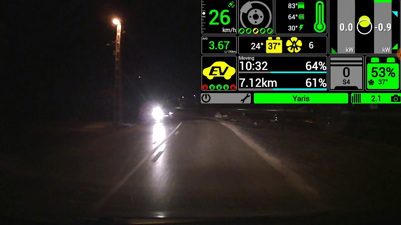 Toyota hybrid night driving , hybrid assistant