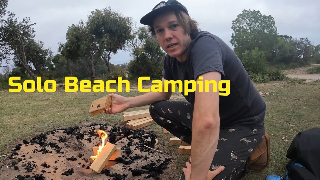 Golden Beach Solo Camping | Beach Walk and Fire | Solo Trip