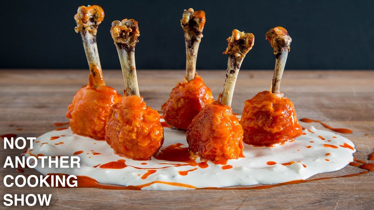 how to make BUFFALO CHICKEN LOLLIPOPS