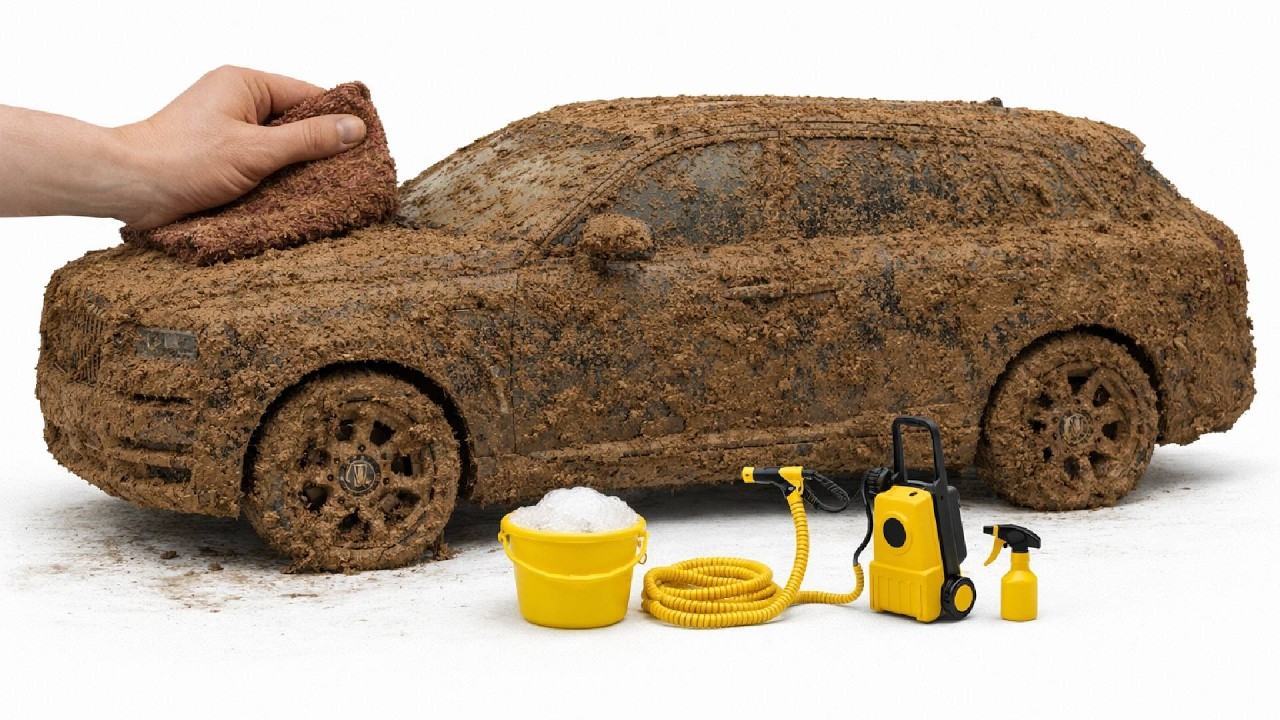 Super Realistic Cleaning of 1:24 Rolls-Royce Cullinan After an Extreme Dusty Off-Road Journey