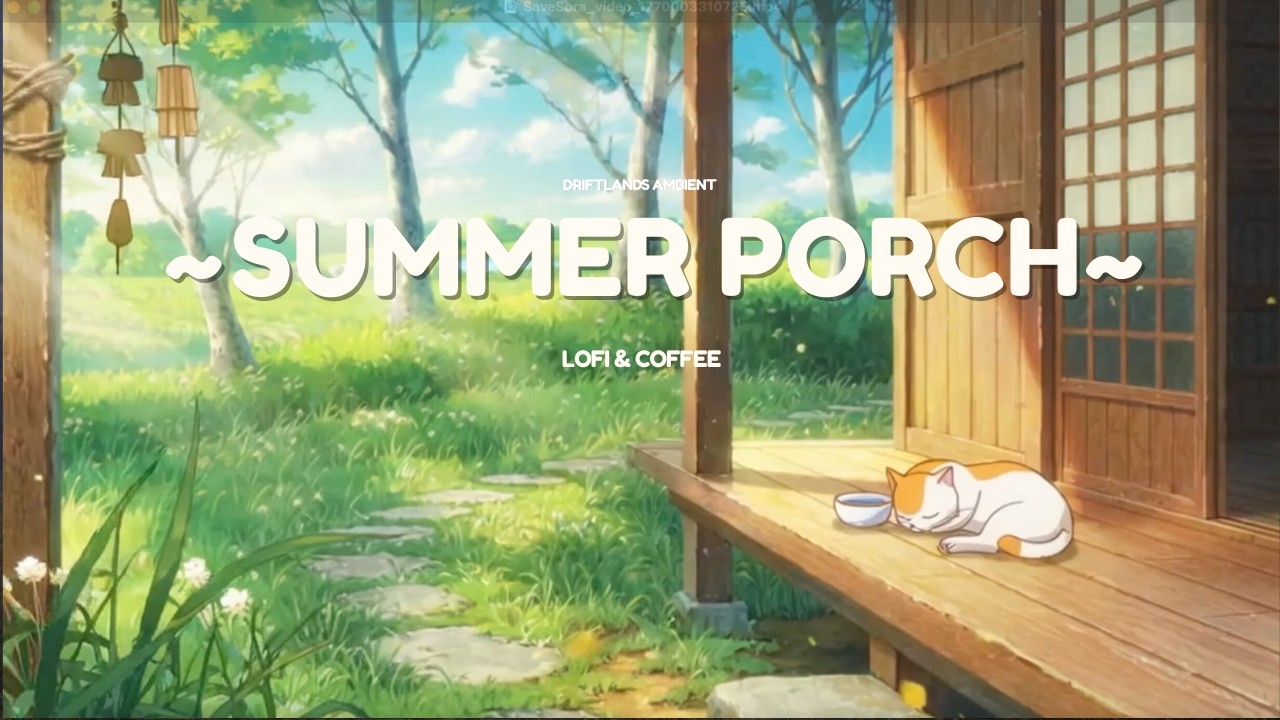 A Quiet Summer Porch 🌱 | Ghibli-Inspired Ambience for Relaxing, Studying, or Sleeping
