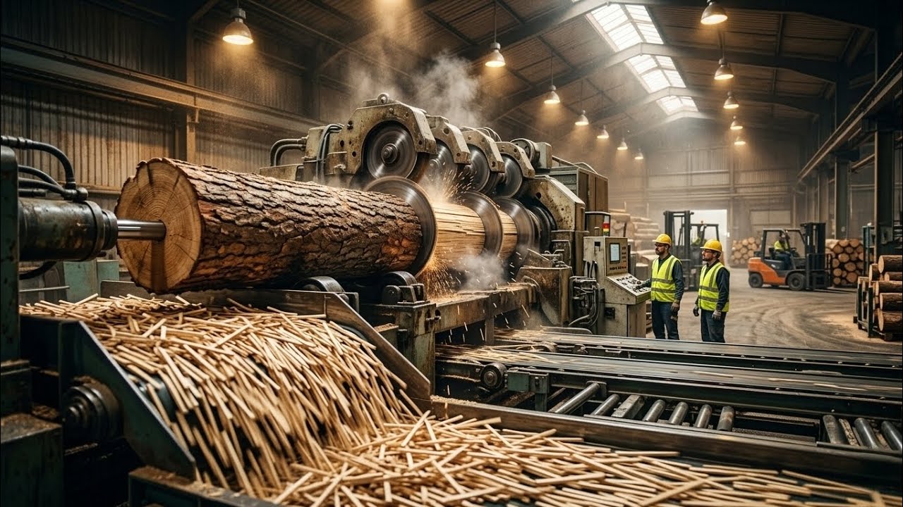 Inside the Matchstick Manufacturing Plant – How One Log Produces Millions of Matchsticks