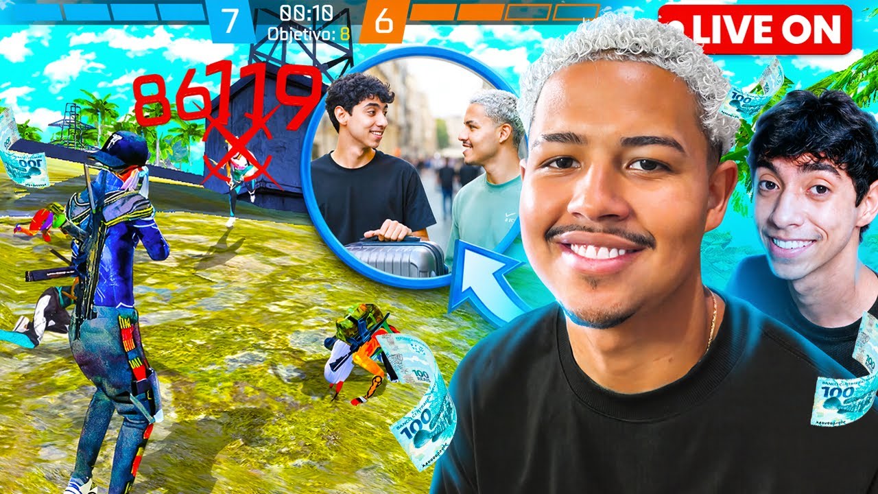 💙 JOGANDO APOSTADO ATÉ PAGAR A VIAGEM DA DUO! FT. SPRITE FF ✈️💙 FREE FIRE AO VIVO 💙 PHZIN FF