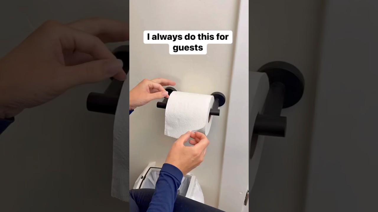 How to create a classy toilet paper fold #classy #toiletpaper #bathroom #partyguest