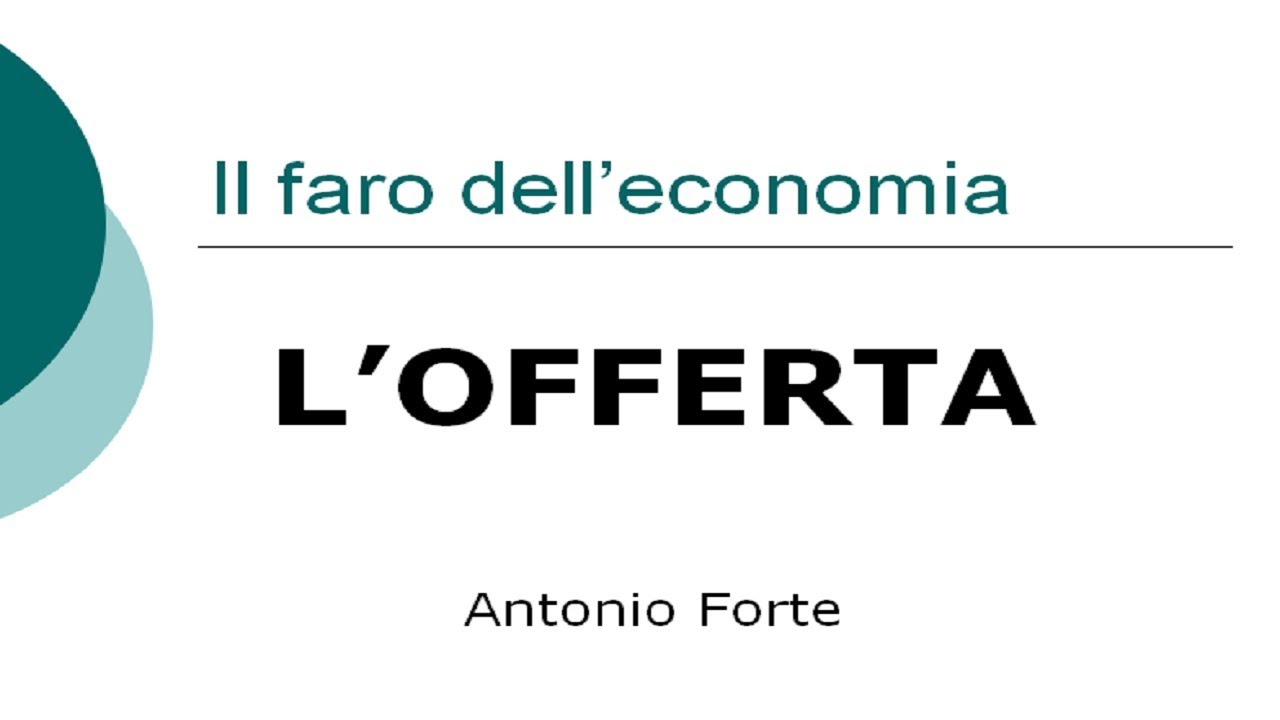 Lezione. Le basi dell'economia: l'offerta