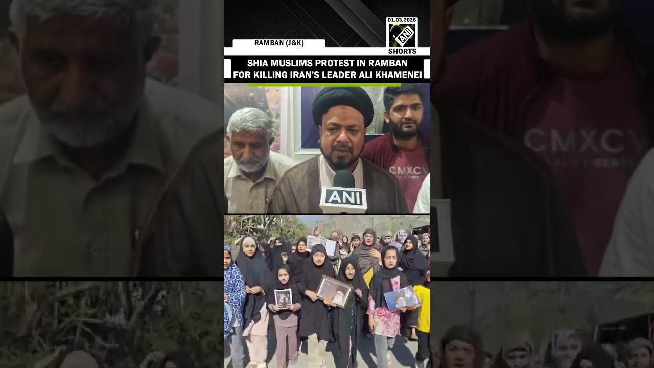 Shia Muslims in Ramban held a protest against the killing of Iran&rsquo;s Supreme Leader Ali Khamenei