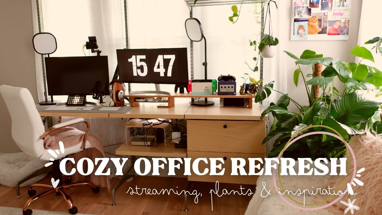 My Cozy, Plant-Filled Office Refresh 🪴🎮🎵 | Organizing Inspiration