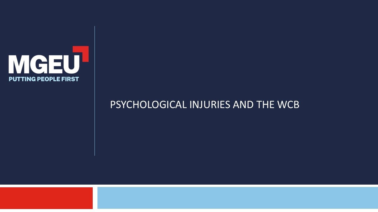Injured Worker Speaker Series: Psychological Injuries and the WCB
