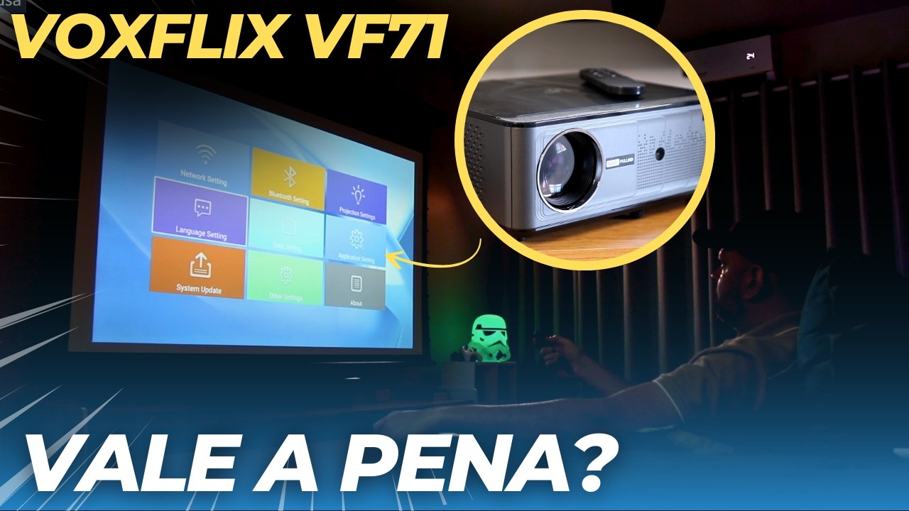 VALE A PENA? PROJETOR VOXFLIX VF71 PROJETOR FULL HD 1080P COM ANDROID TV