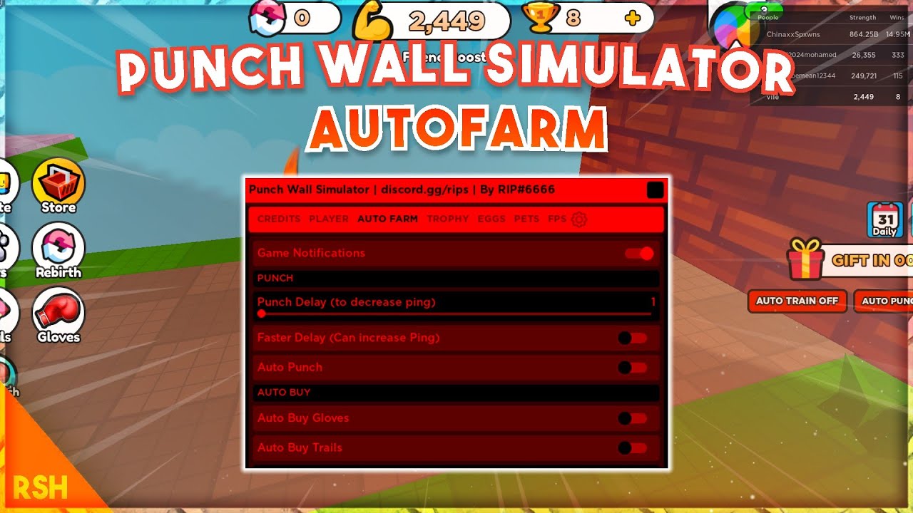 Roblox Punch Wall Simulator - Autofarm Script [WORKING]